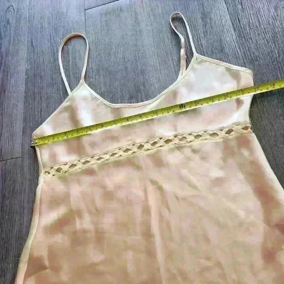 Vintage 90s classic  butter yellow silky mini slip dress - Picture 10 of 13